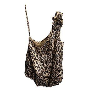 Plenty By Tracy Reese Leopard Print One-Shoulder Top Size 4